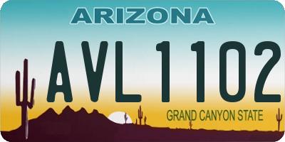 AZ license plate AVL1102