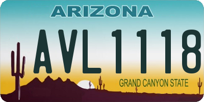 AZ license plate AVL1118