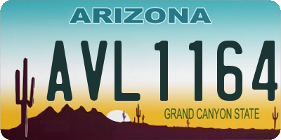 AZ license plate AVL1164