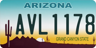 AZ license plate AVL1178