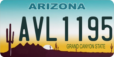 AZ license plate AVL1195