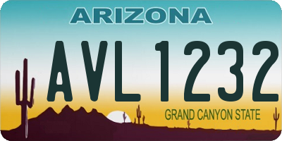 AZ license plate AVL1232
