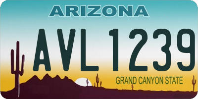 AZ license plate AVL1239