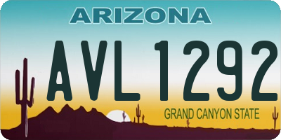 AZ license plate AVL1292