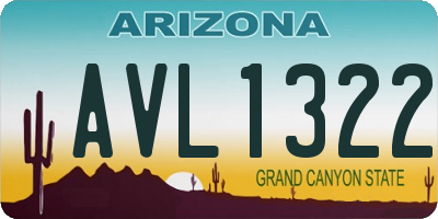 AZ license plate AVL1322