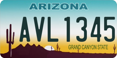 AZ license plate AVL1345