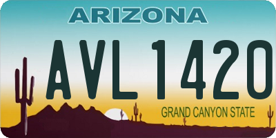 AZ license plate AVL1420