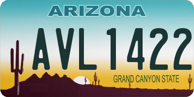 AZ license plate AVL1422