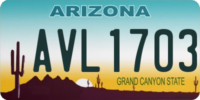 AZ license plate AVL1703