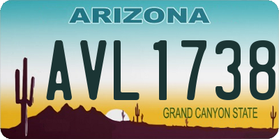 AZ license plate AVL1738