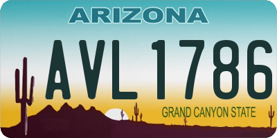 AZ license plate AVL1786