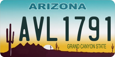 AZ license plate AVL1791