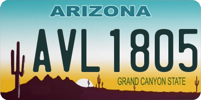 AZ license plate AVL1805