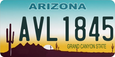 AZ license plate AVL1845