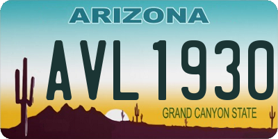 AZ license plate AVL1930
