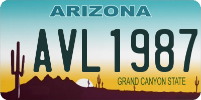 AZ license plate AVL1987