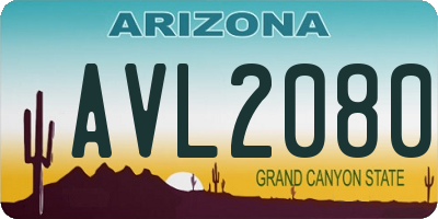 AZ license plate AVL2080