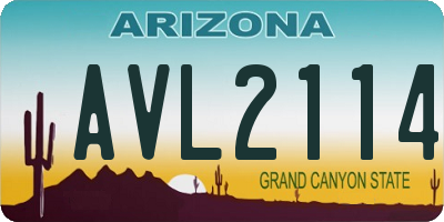 AZ license plate AVL2114