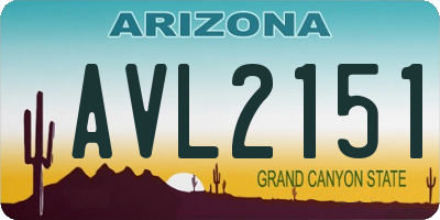 AZ license plate AVL2151