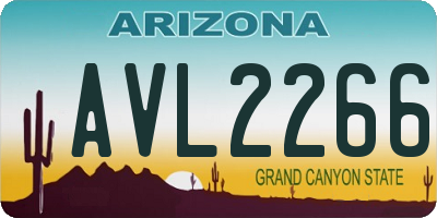 AZ license plate AVL2266