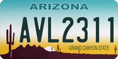 AZ license plate AVL2311