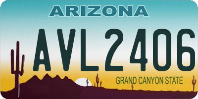 AZ license plate AVL2406