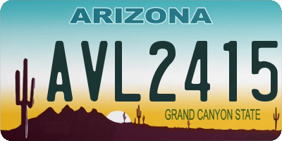 AZ license plate AVL2415