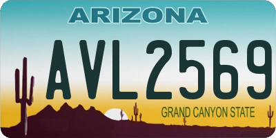 AZ license plate AVL2569