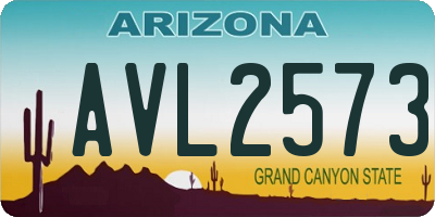 AZ license plate AVL2573