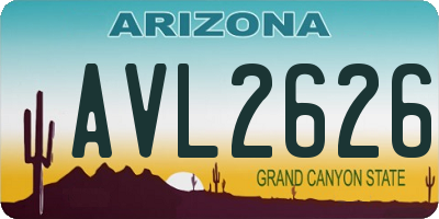 AZ license plate AVL2626