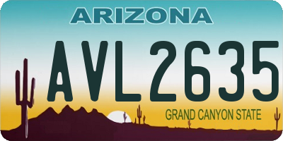 AZ license plate AVL2635
