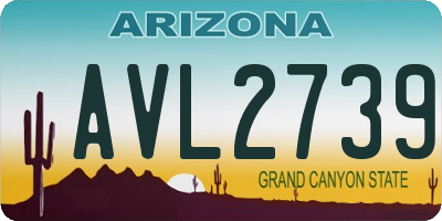 AZ license plate AVL2739