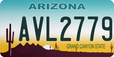AZ license plate AVL2779
