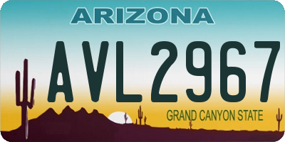 AZ license plate AVL2967