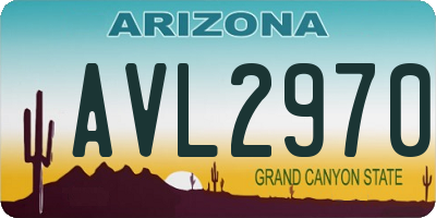 AZ license plate AVL2970