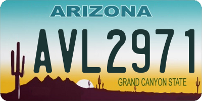 AZ license plate AVL2971