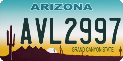 AZ license plate AVL2997