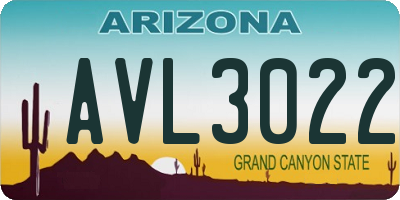 AZ license plate AVL3022