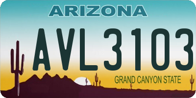 AZ license plate AVL3103