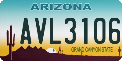 AZ license plate AVL3106