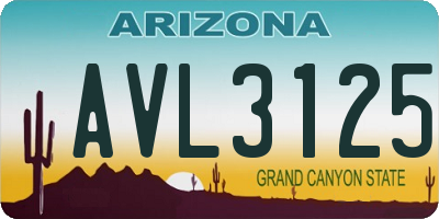 AZ license plate AVL3125