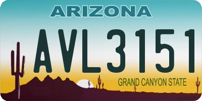 AZ license plate AVL3151