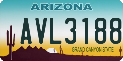 AZ license plate AVL3188