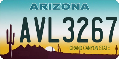 AZ license plate AVL3267
