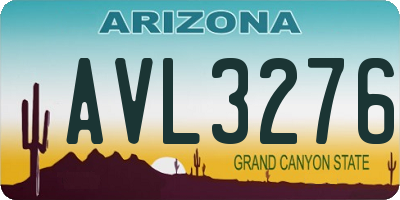 AZ license plate AVL3276