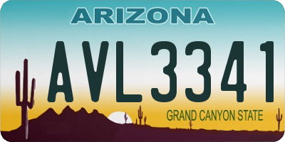 AZ license plate AVL3341