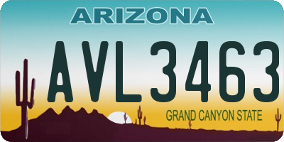 AZ license plate AVL3463