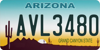 AZ license plate AVL3480