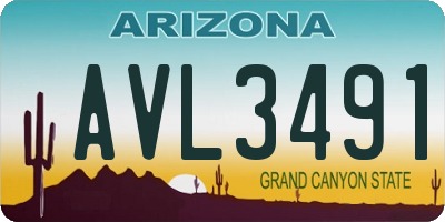 AZ license plate AVL3491