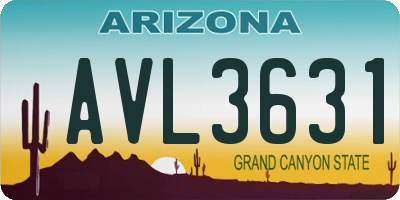 AZ license plate AVL3631